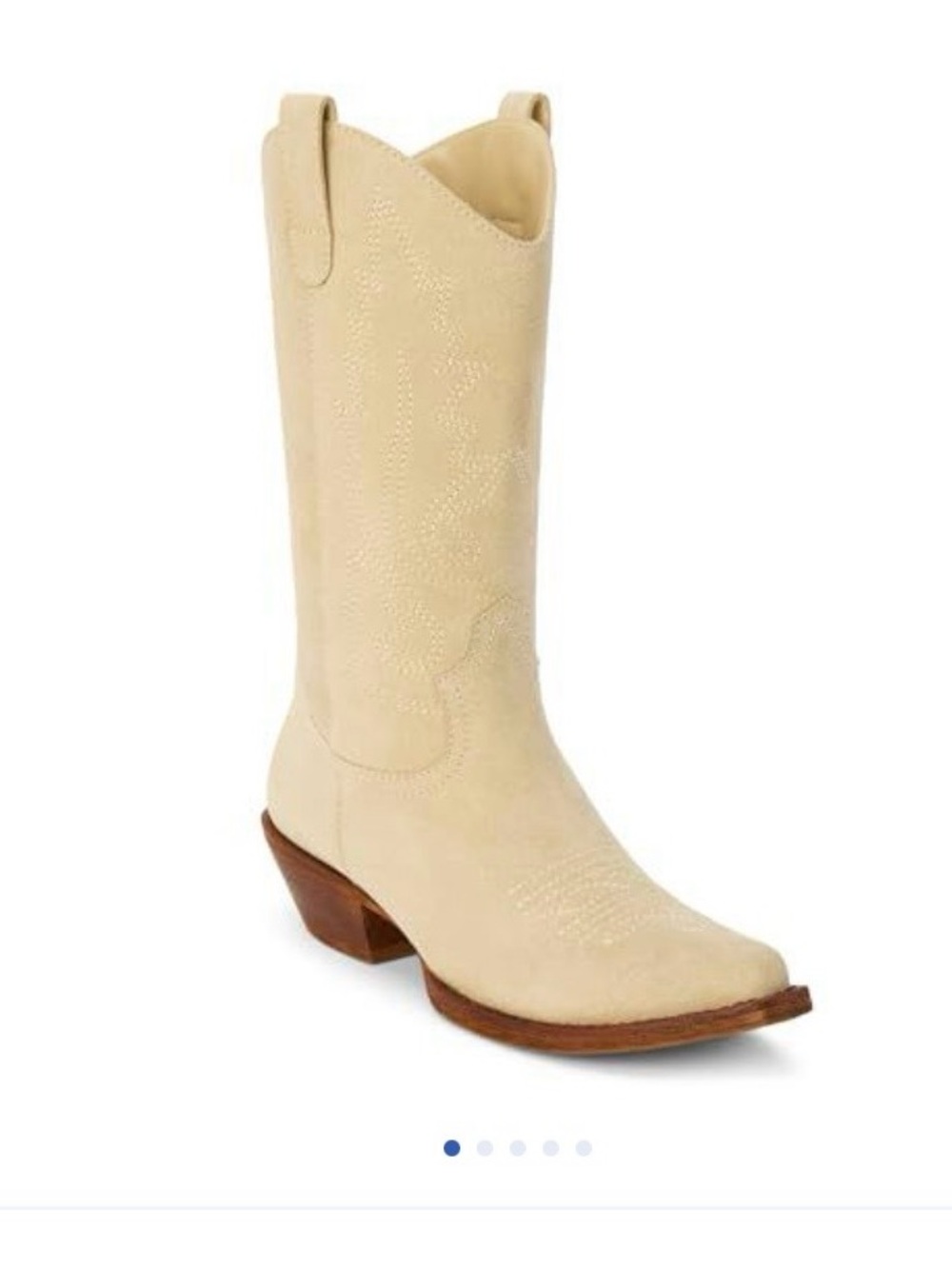 Matisse Woman’s 6 Cream Western Mid-Calf Cowboy Boots